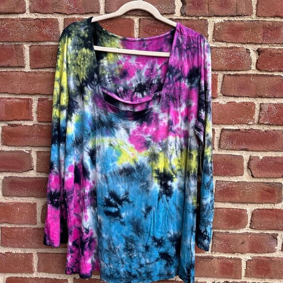 Torrid Strappy Square Neck Tee Super Soft Lovesick Tie Dye 2X NWT - Picture 6 of 8